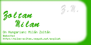 zoltan milan business card