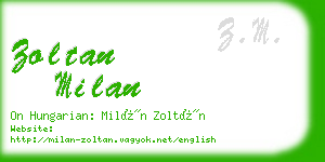 zoltan milan business card